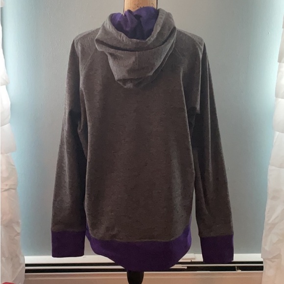 Like new Dark Heather gray and  purple Nike Dri fit hooded sweatshirt. - Picture 3 of 4